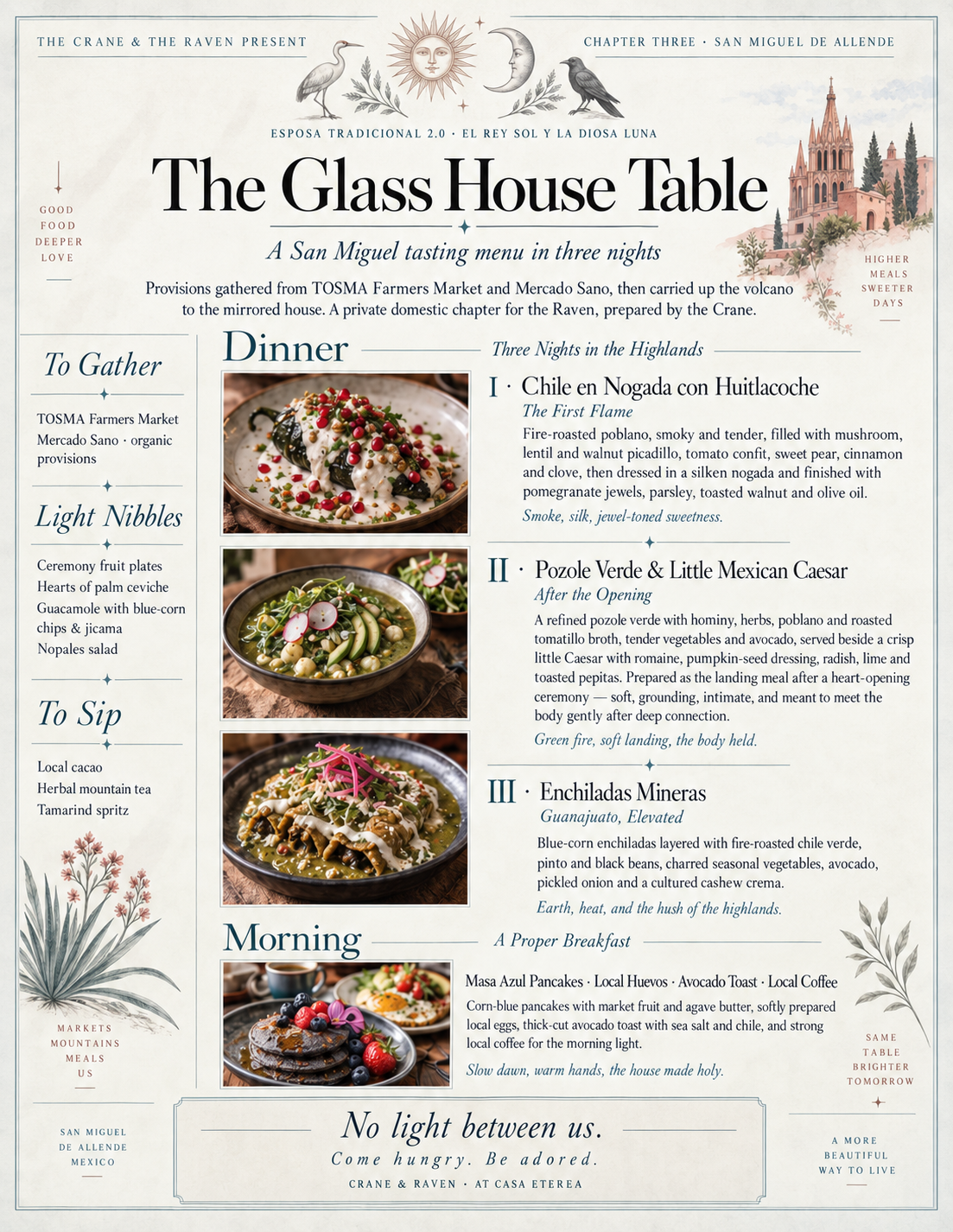 The Glass House Table, a San Miguel tasting menu in three nights