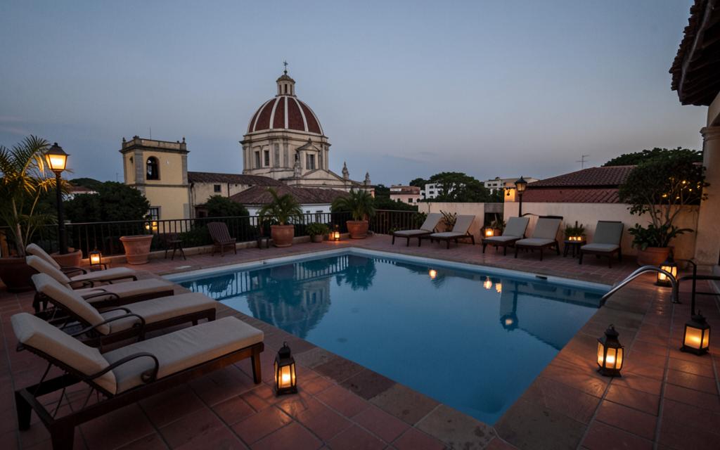 Rooftop pool terrace at L'Otel Casa Arca